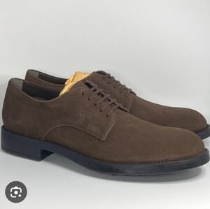 Tod's Brown Suede Lace-Up Loafers